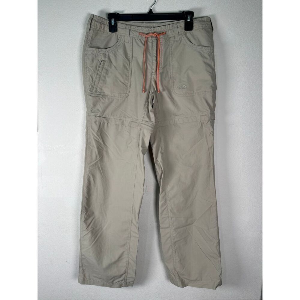 The North Face Horizon II convertible hiking pants khaki beige nylon UPF30 sz wo